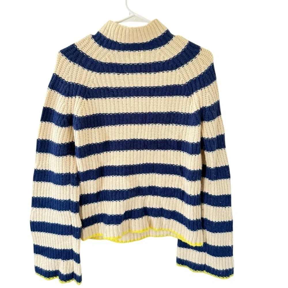 Anthropologie Maeve Striped Mockneck Sweater